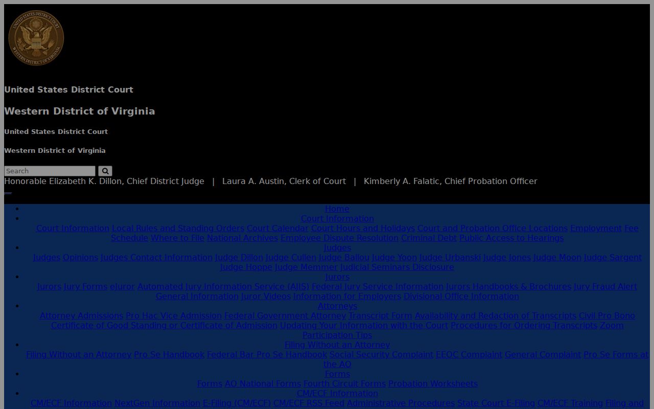 U.S. District Court for the Western District of Virginia official site